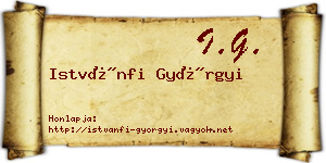 Istvánfi Györgyi névjegykártya